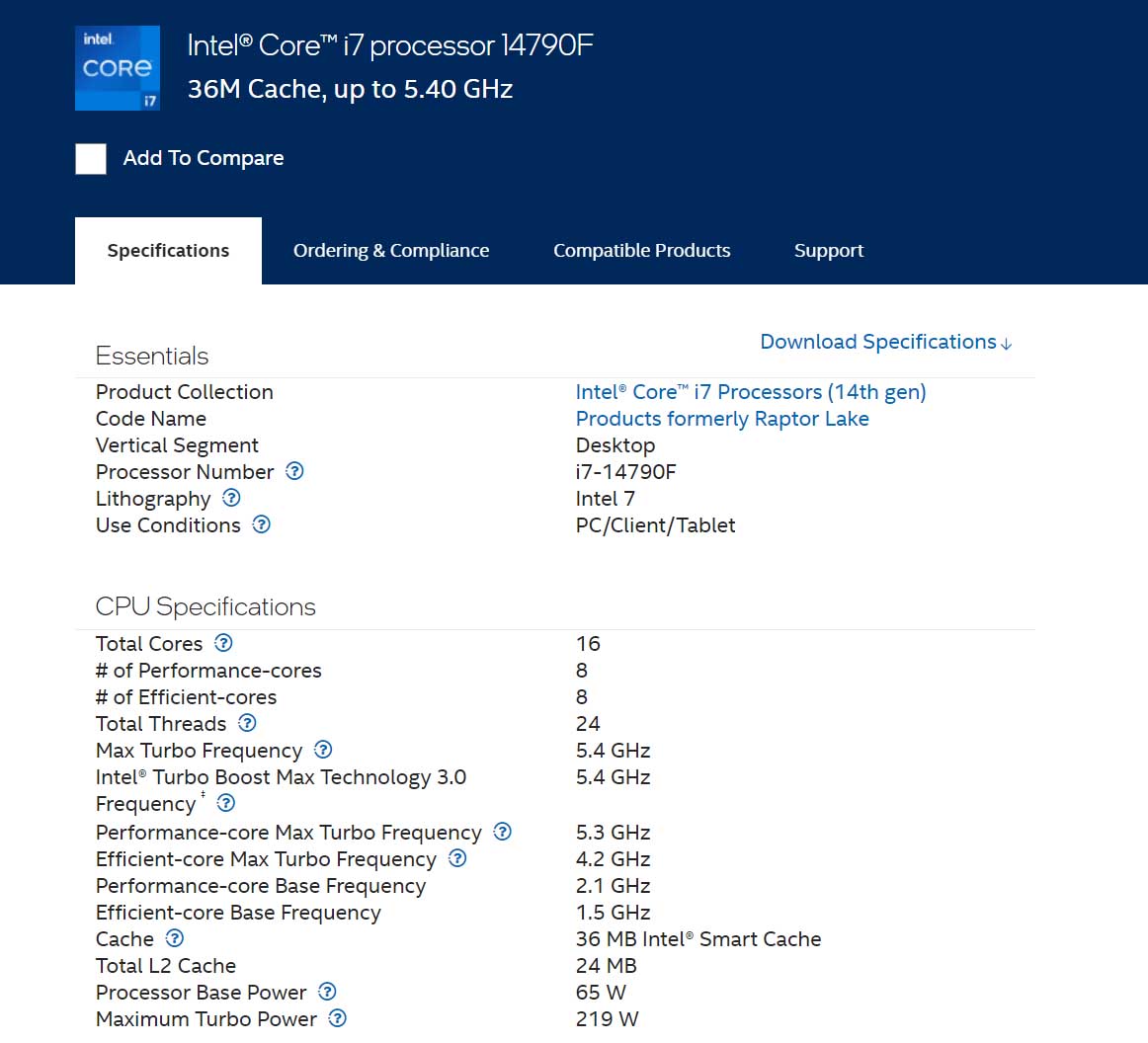 intel core i7-14790f