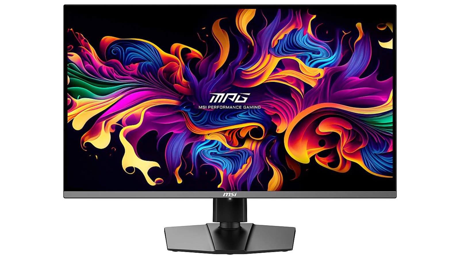 Photo du produit MSI MPG 321URX QD-OLED sur un fond blanc.