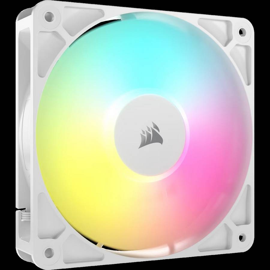 Ventilateur Corsair RS RGB blanc.