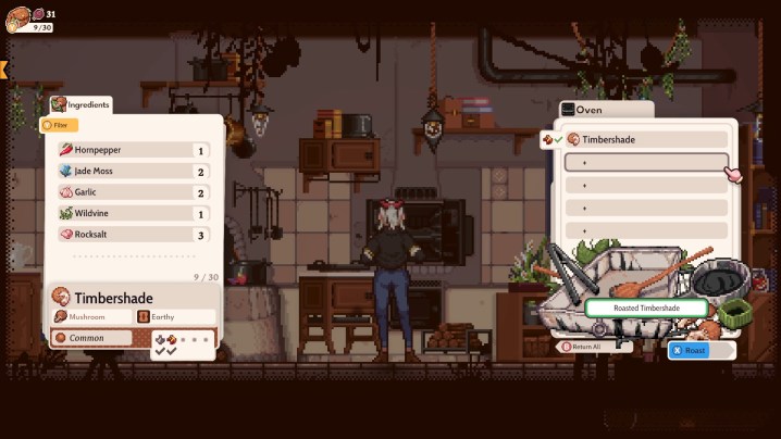 Gameplay de cuisine dans Magical Delicacy.