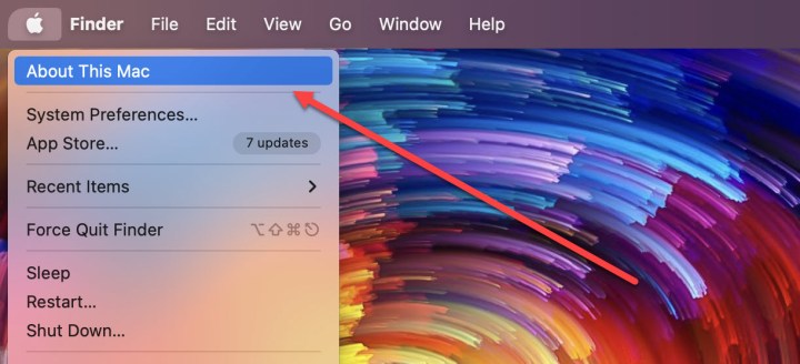 Sélectionner À propos de ce Mac dans Mac OS.