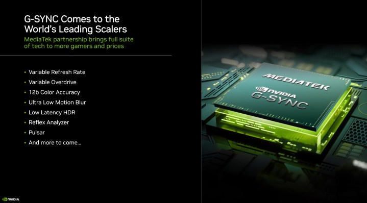 Les fonctionnalités G-Sync arrivant sur les scalers Mediatek.