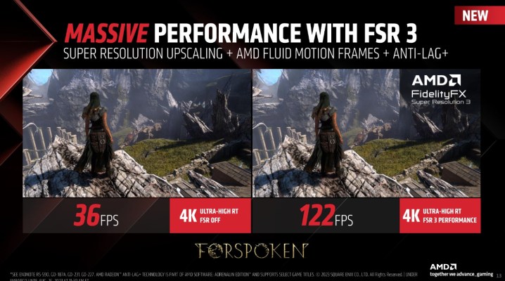 Performances dans Forspoken avec FSR 3 activé.