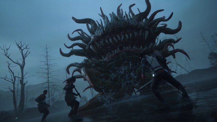 Clive combat un monstre dans Final Fantasy 16.