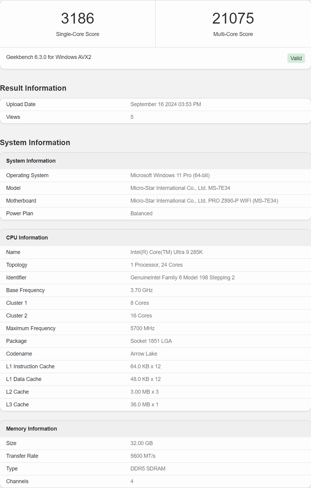 Intel Core Ultra 9 285K