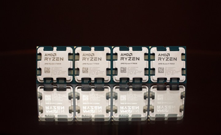 Un groupe de processeurs Ryzen 7000.
