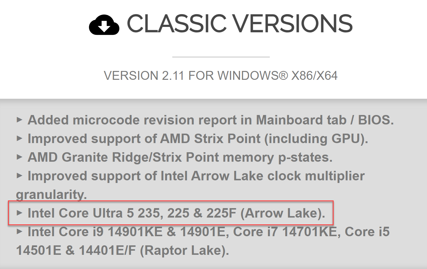Processeurs Arrow Lake