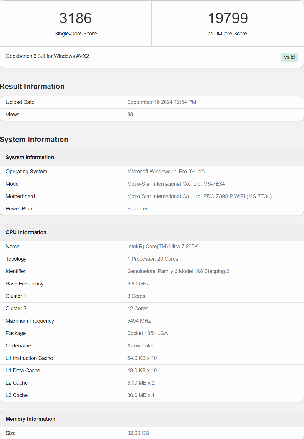 Intel Core Ultra 7 265K