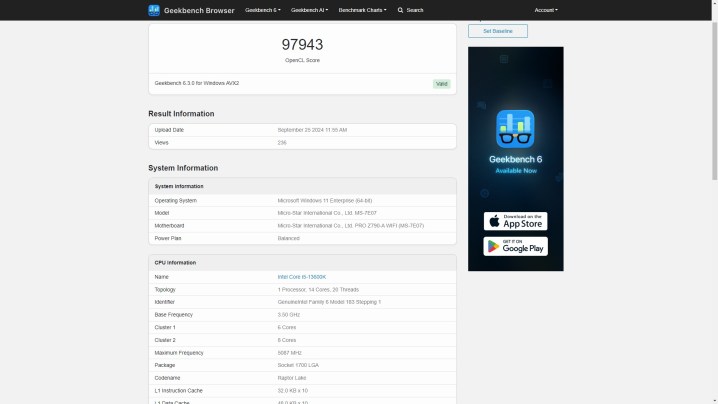 Annonces de classement Geekbench d'un prochain GPU de bureau Intel Battlemage.