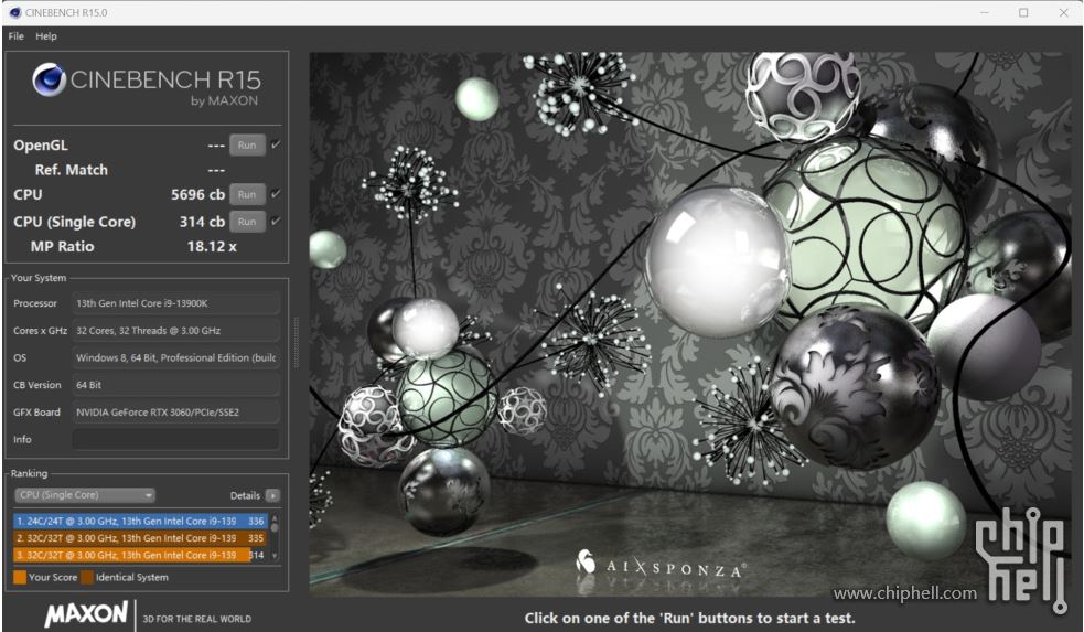 Cinebench R15 i9 13900k 0x12B patch