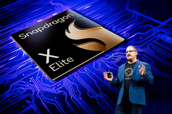 Le PDG de Qualcomm présentant les processeurs Snapdragon X Elite lors de Computex 2024.