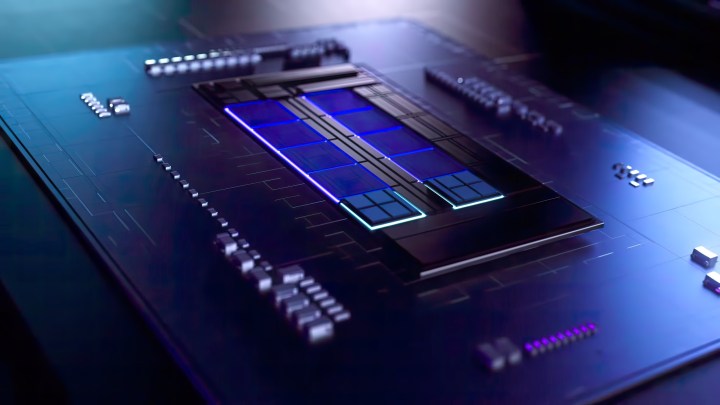 Puce Intel Raptor Lake montrée dans une image rendue.