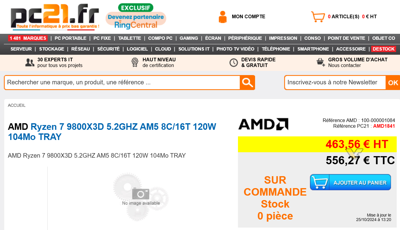 Ryzen 7 9800X3D sur PC21