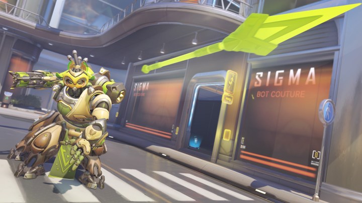 Orisa lançant une flèche dans Overwatch 2.