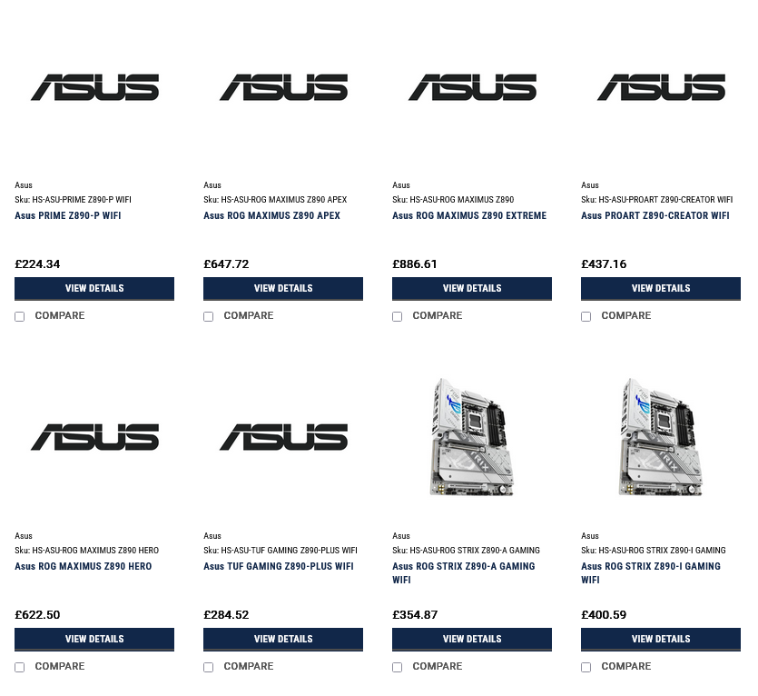 Liste des cartes mères Z890 d'ASUS