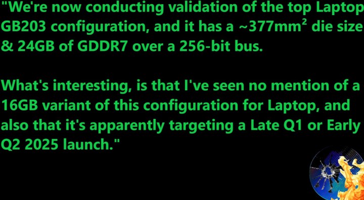 Spéculations sur la configuration de l'ordinateur portable RTX 5090.