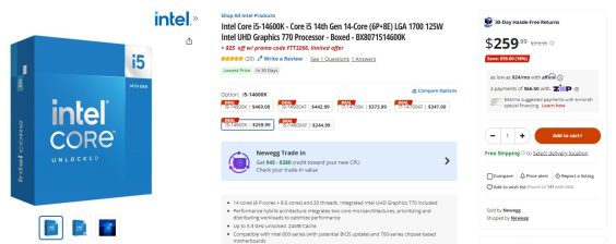 Core i5 14600K Newegg Deal