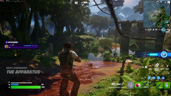 Fortnite avec ray tracing et réglages au maximum.