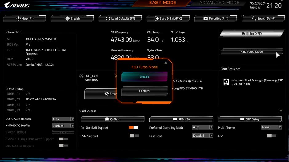 Gigabyte X3D Turbo Mode 2