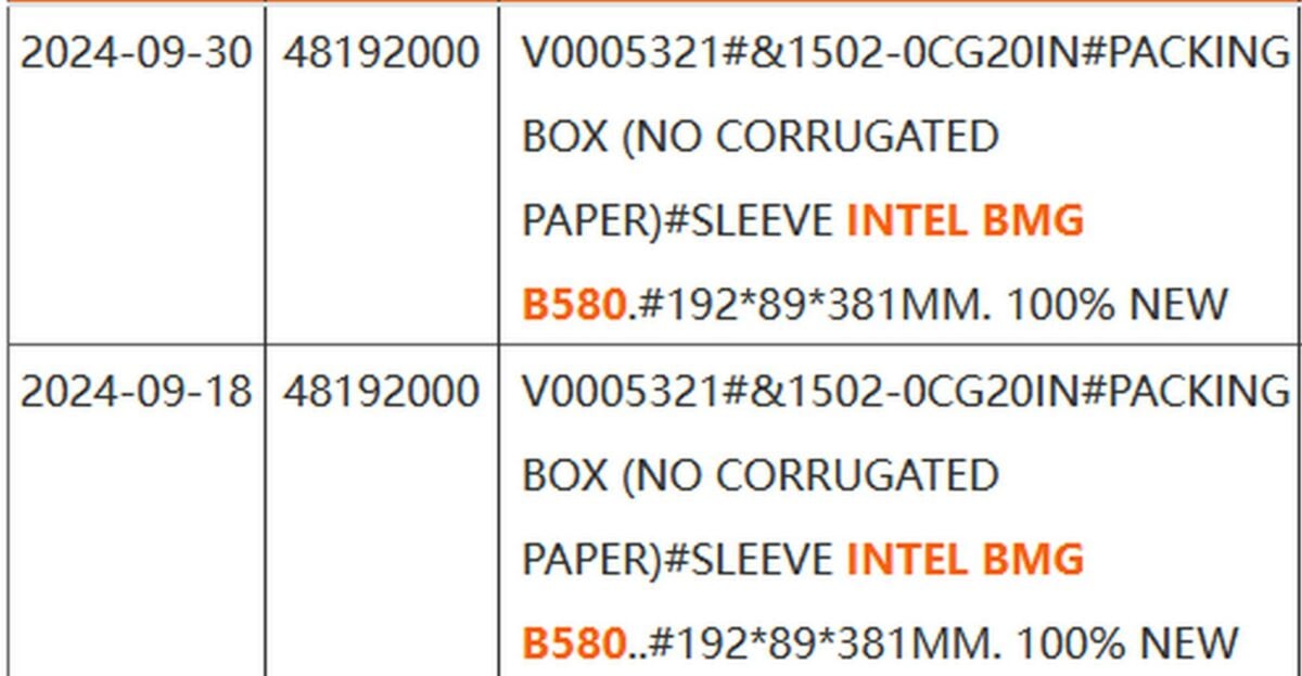 Expédition de cartons de GPU Intel.