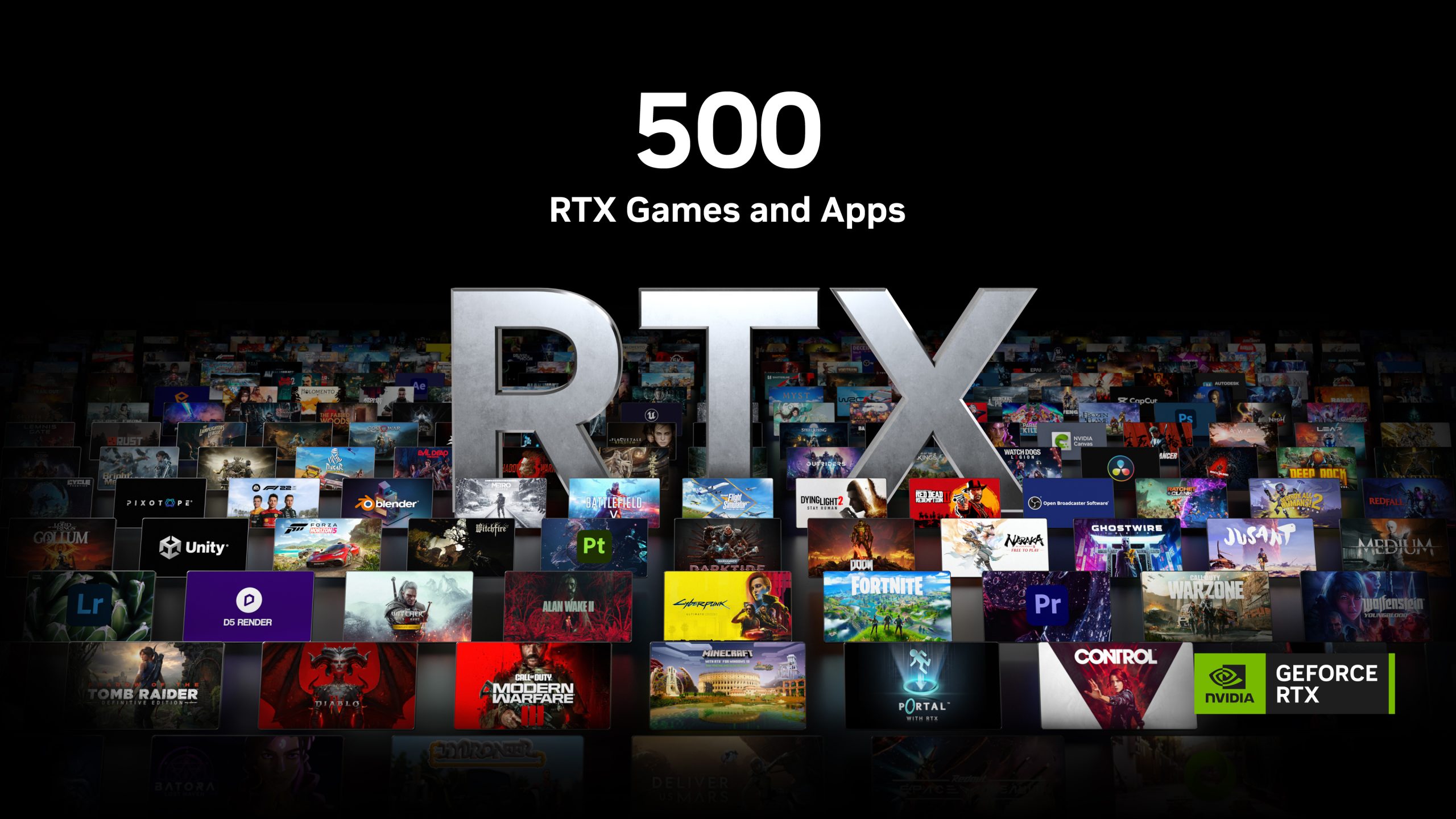 Les RTX de NVIDIA dans plus de 500 jeux et applications