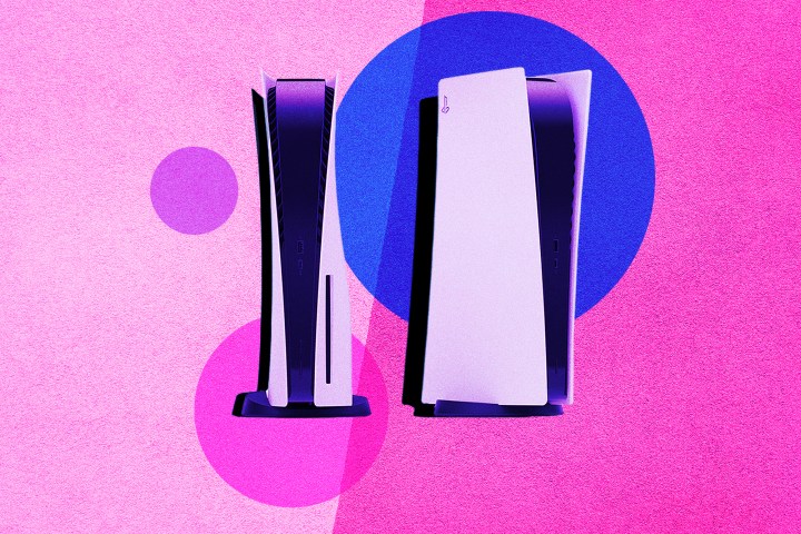 Une illustration des deux versions de la PS5 côte à côte.