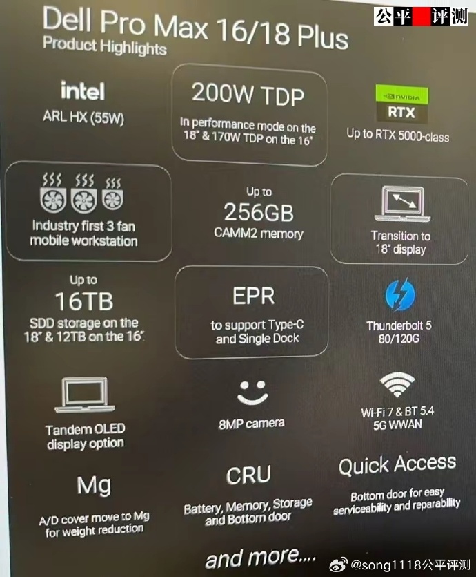Dell Pro Max 18 specs
