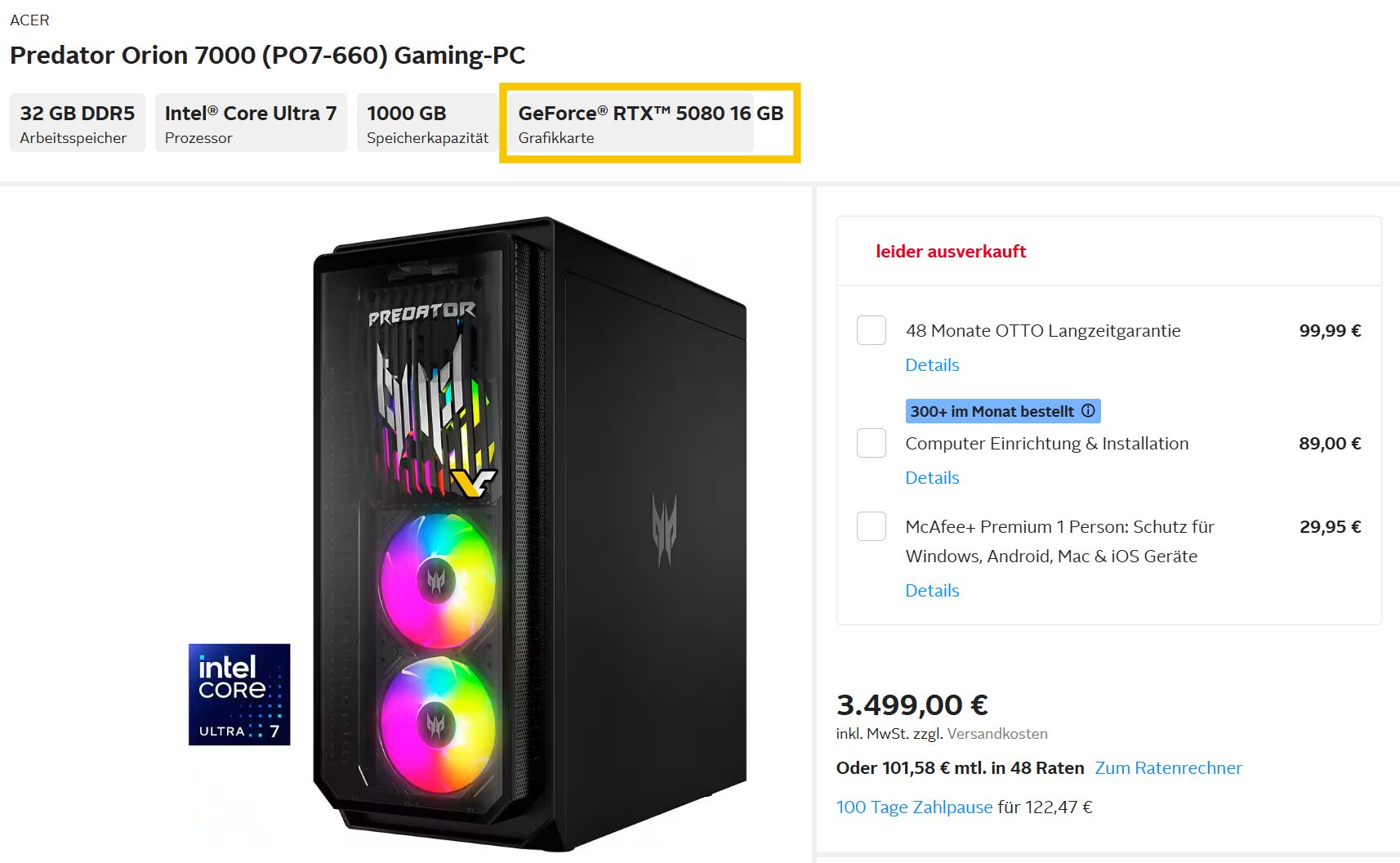 Connexion Orion 7000 RTX 5080