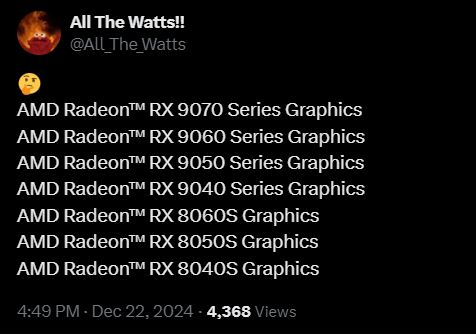 Séries Radeon RX 9000 et 8000