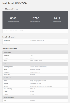 Core Ultra 7 255HX Geekbench 1