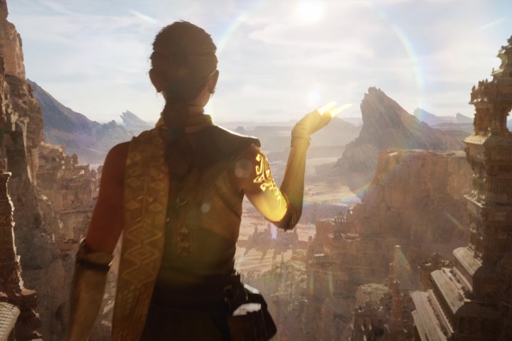 Un personnage dans la démo de l'Unreal Engine 5.