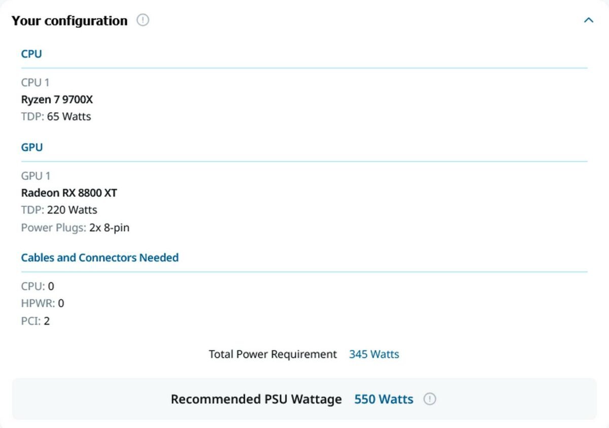 AMD Radeon RX 8800 XT TDP via Seasonic.