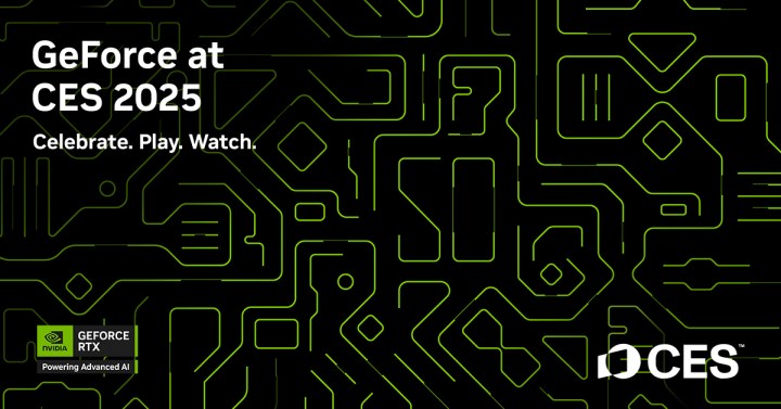 Une affiche annonçant la série RTX 50 au CES 2025.