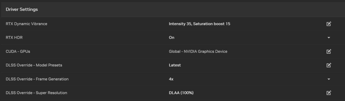 Paramètre de substitution DLSS de Nvidia.
