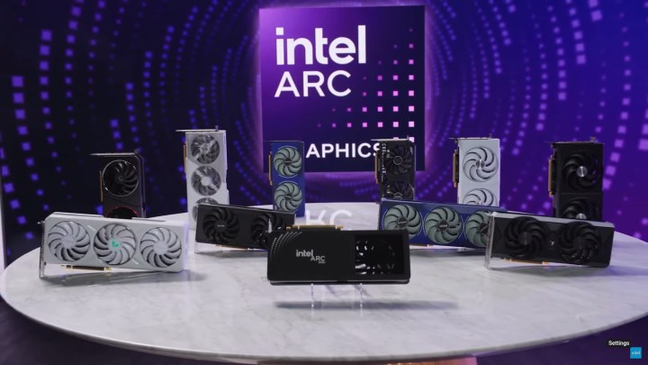 Plusieurs GPU Intel Battlemage de divers fournisseurs.