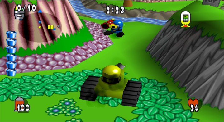 Un char de Team Buddies se déplaçant à travers un point de chokepoint.