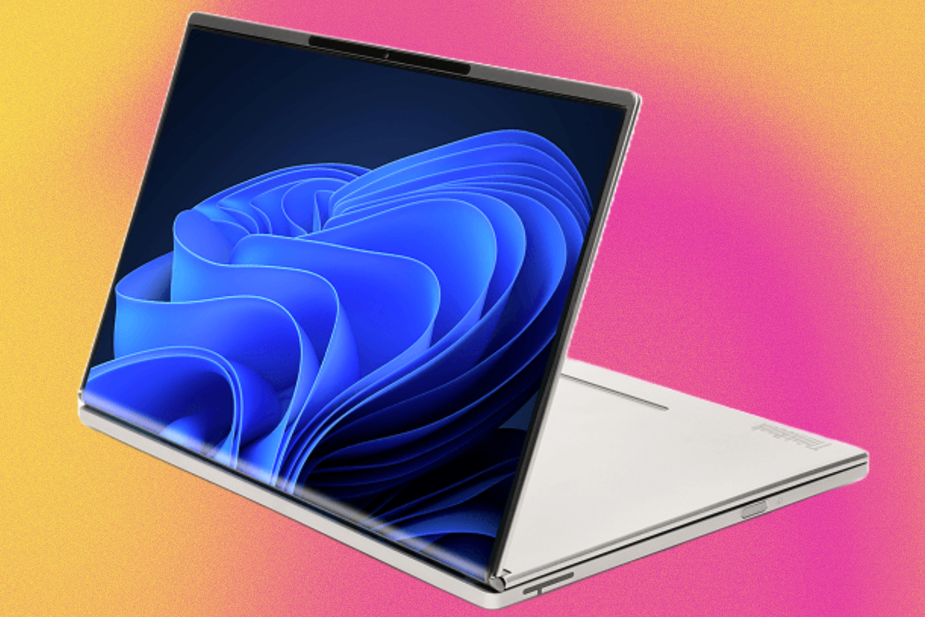 Image divulguée du ThinkBook Flip en mode plié.