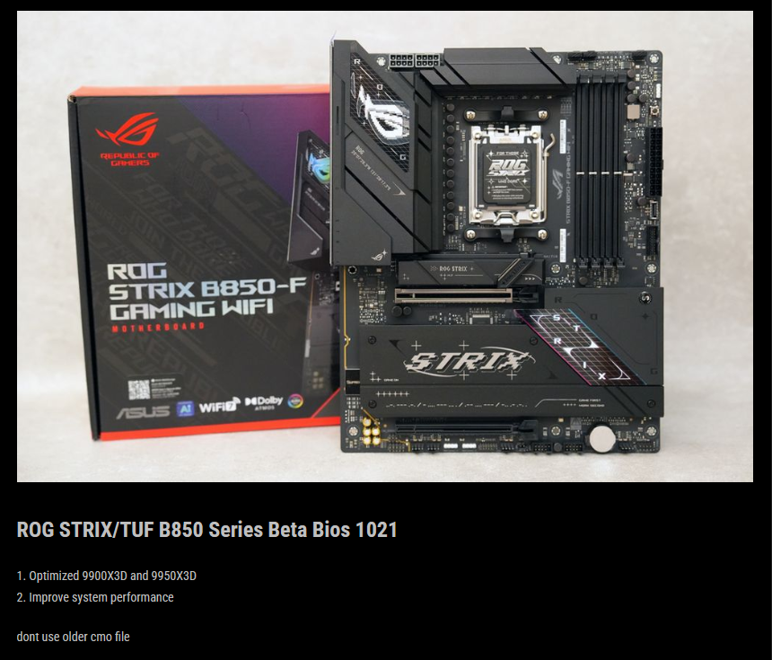Beta BIOS 1021 B850