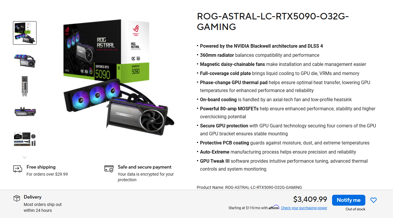 ASTRAL RTX 5090 LC