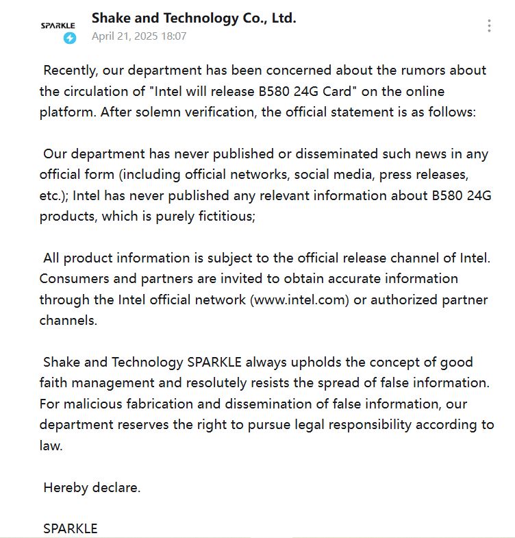 Sparkle 24GB statement