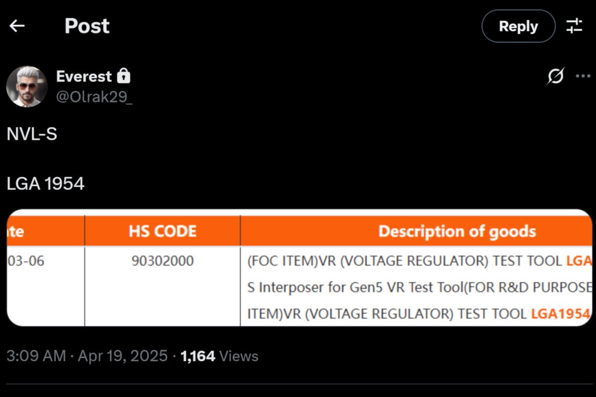 Message de Olrak29_ concernant Nova Lake S (Core Ultra 400S) et les sockets LGA 1954.