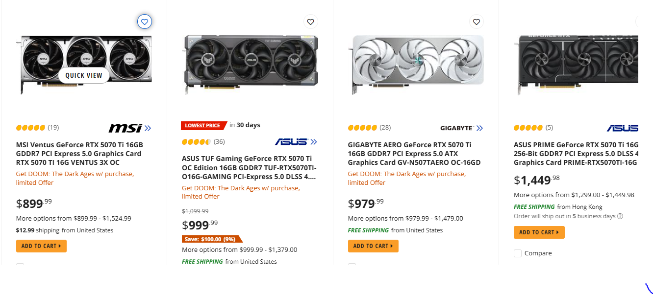 RTX 5070 Ti newegg May