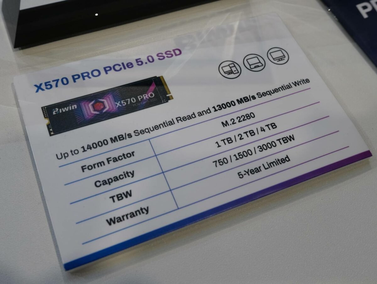 Biwin X570 Pro PCIe 5.0 SSD specs.