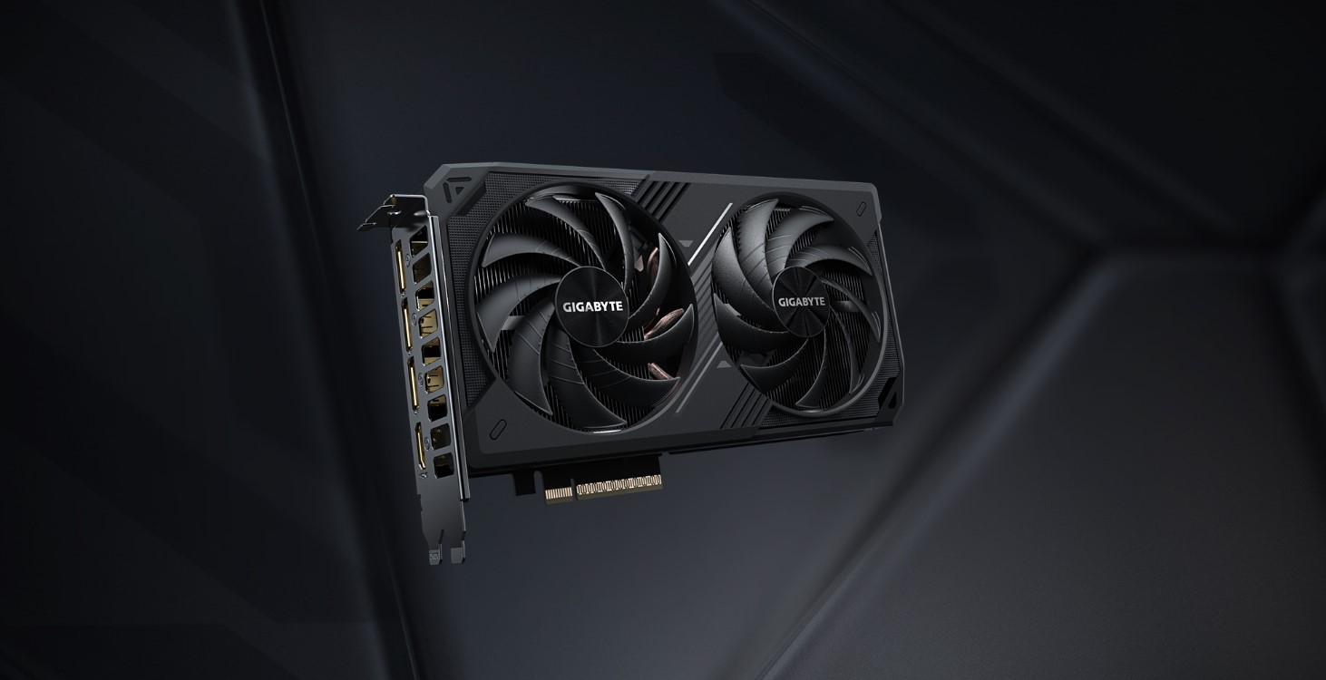 La carte graphique Gigabyte RTX 5060 Ti Windforce en noir