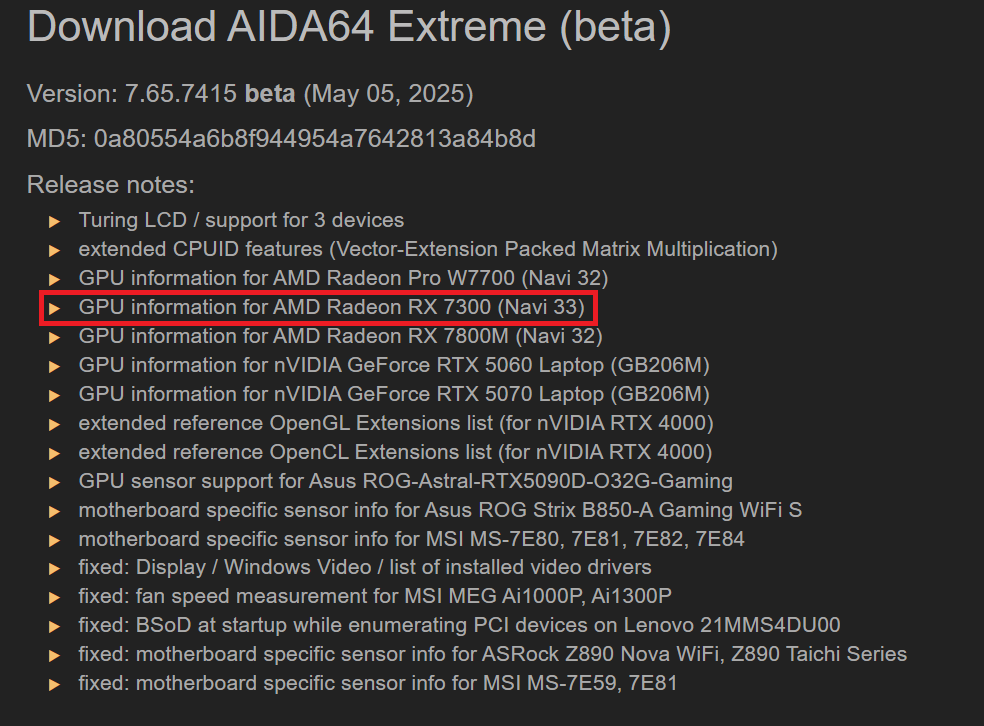 AIDA64 RX 7300