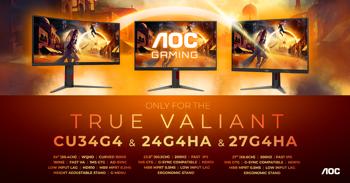 AOC gaming monitors G4 lineup