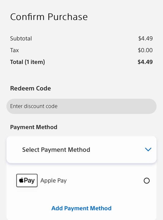 Un reçu PlayStation utilisant Apple Pay.