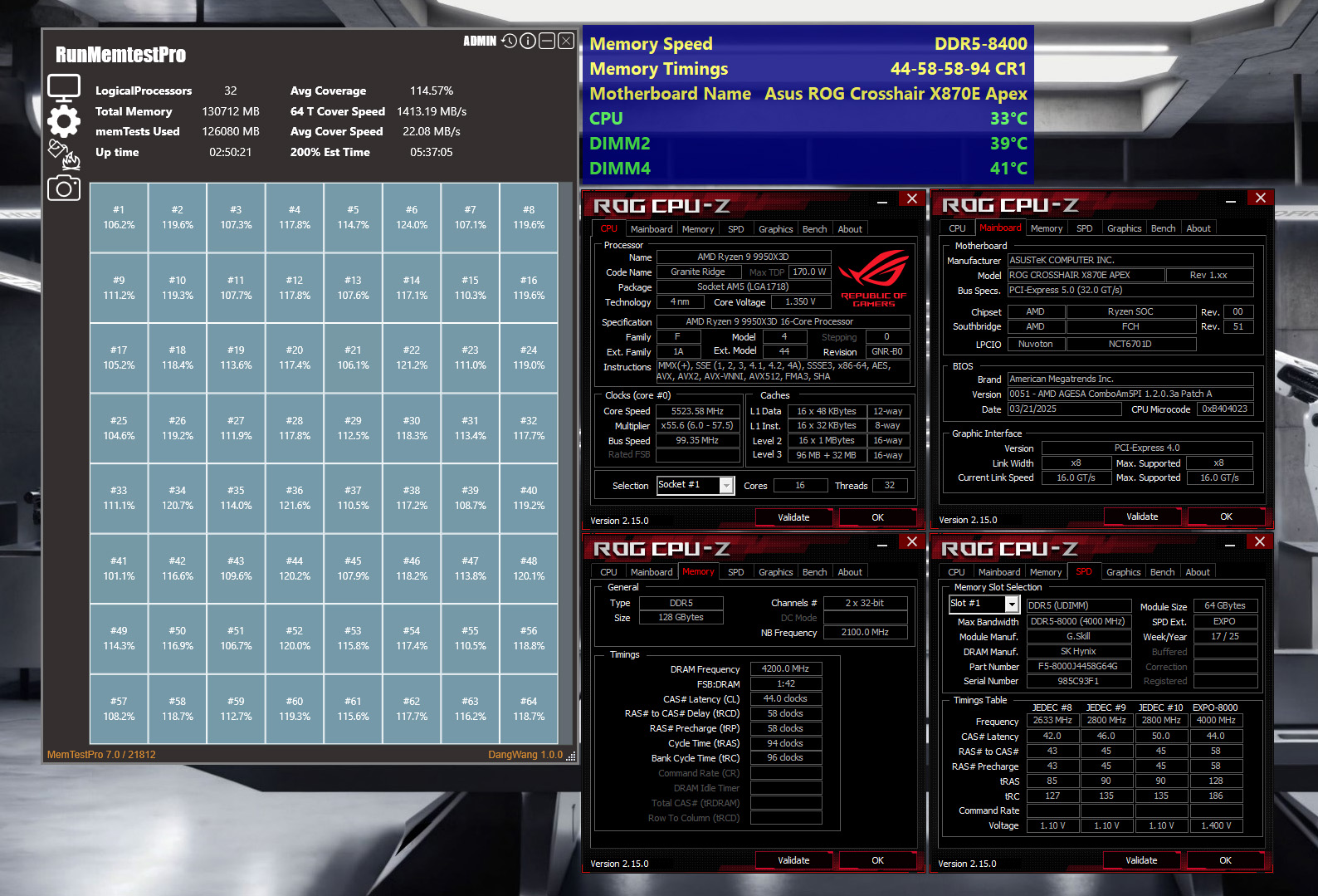 G.Skill 128 GB DDR5 8400 test