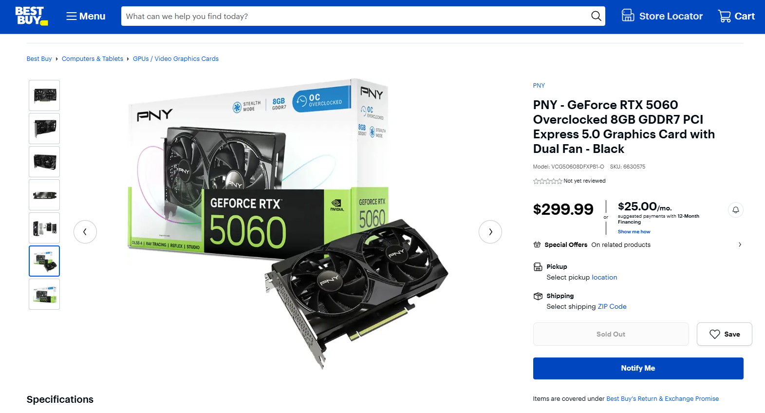 PNY RTX 5060 OC Best Buy