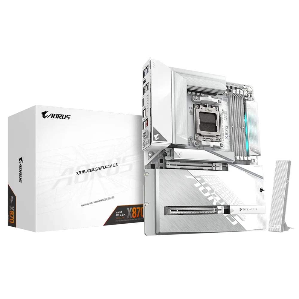 Carte mère Gigabyte X870 Aorus Stealth Ice.